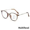 Near Far Multifocal Glasses for Men Women Vintage Fashion Round Frame Reading Glasses Blue Light Blocking Prescription Eyewear