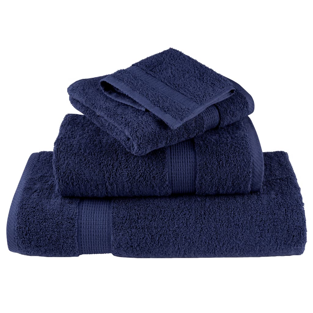 Premium Bath Towels SOLUND 4 pcs Navy Blue 100 x 200 cm 600 g m²