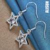Серьги-подвески в форме звезды из стерлингового серебра 925 пробы с цирконием AAA, модные свадебные украшения