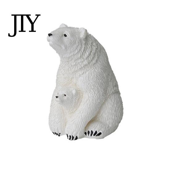 Decorative Resin Animal Figures Polar Bear Mini Figurines, Mother Baby Miniature Ornaments for Landscaping Accessories Succulents Pots Fish