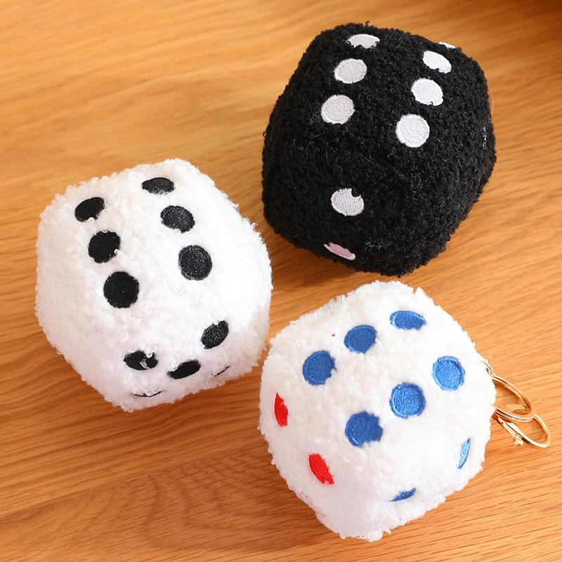 Soft Dice Plush Toys EducatiAonal Game Props Stuffed Dice Pillow Lovely Keychain PendantGoods Car Styling Creative Gift