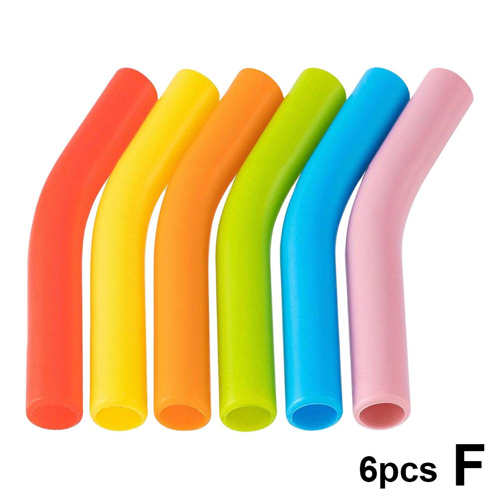 6pcs New High-end Metal Straw Silicone Tips 8mm Outer Diameter Food Grade Rubber Straw Covers Flex Elbow Hydraflow Straw