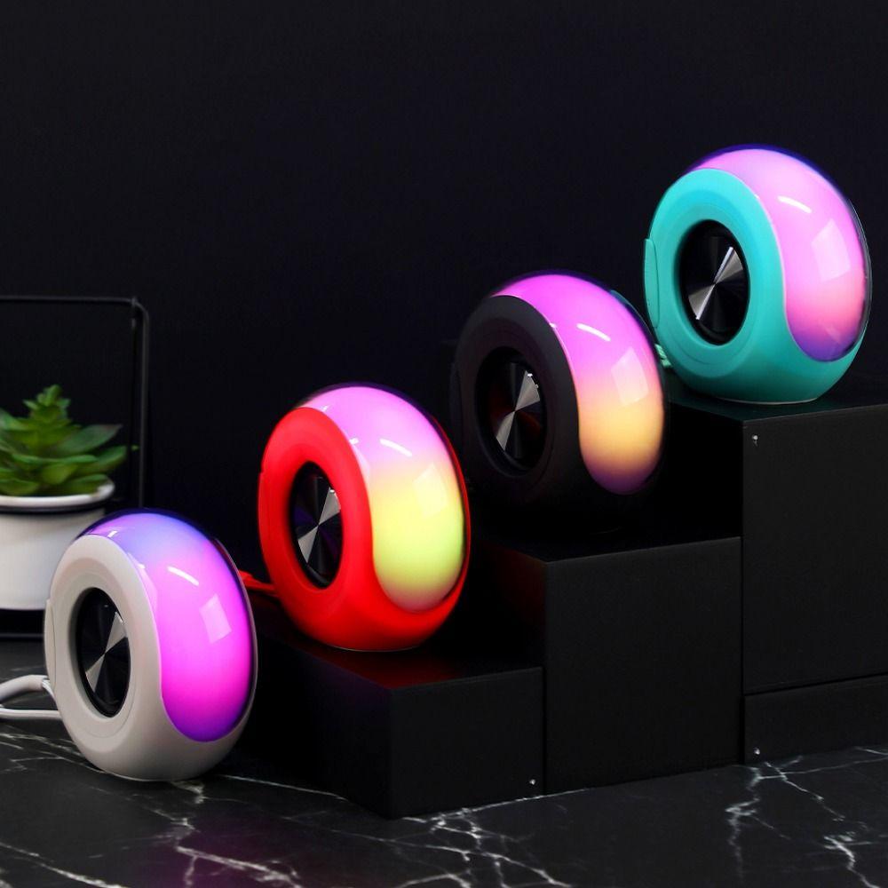 С подсветкой RGB Мини Bluetooth динамик 2-в-1 Портативный сабвуфер Беспроводной звуковой ящик для вечеринок