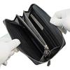 Inden-ya Inden Long Wallet, Treasure Case Y, Round Zipper, Deerskin Leather, Black with White Lacquer, Dragonfly Pattern, 2111-11-008