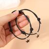 2 Pcs/Set Couple Bracelets Black White Rope Star Bracelet For Women And Men Paired Bracelets Gifts For Lovers