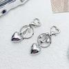 Elegant Alloy Love Heart Bowknot Charm Women's Accessory Bag Pendant Handbag Decorative Ornament Keyring for Ladies