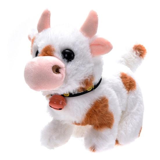 Детская электрическая плюшевая игрушка в виде животного, ходящая, виляющая хвостом, интерактивный слон, овца, корова, панда, плюшевая игрушка, развивающая игрушка-симулятор животного для малышей