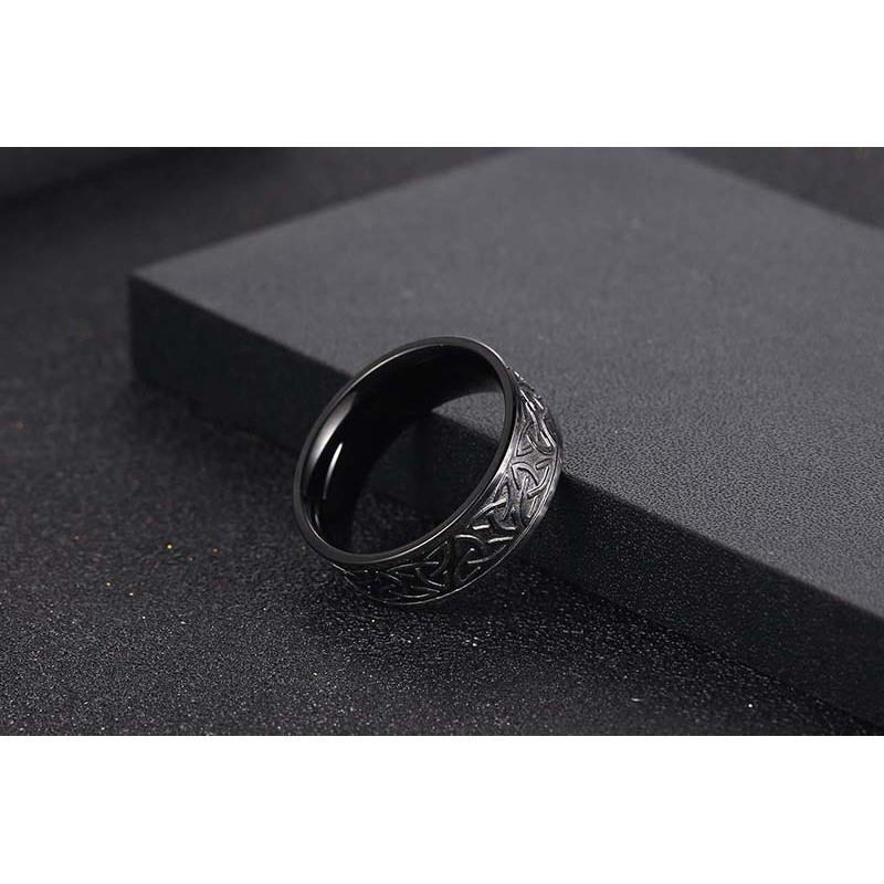 Кольцо из титановой стали с графикой викингов в скандинавском стиле, индивидуальное бронзовое мужское властное кольцо