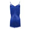 Women's Solid Color Sleeveless Sling Tassel Style Dress Dress
