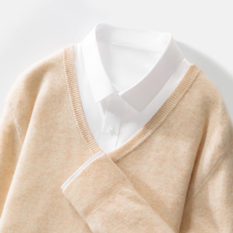 Новый кардиган с V-образным вырезом для мужчин, однотонный пуловер, базовый трикотажный свитер большого размера, свободный, повседневный