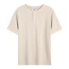 Light Luxury Solid Color American Retro Old Henry Neck Slim Short-sleeved T-shirt