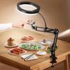 Профессиональная накладная стойка для телефона с заполняющим светом для прямых трансляций, записи на рабочем столе, видеоблогов и фотосъемки книг