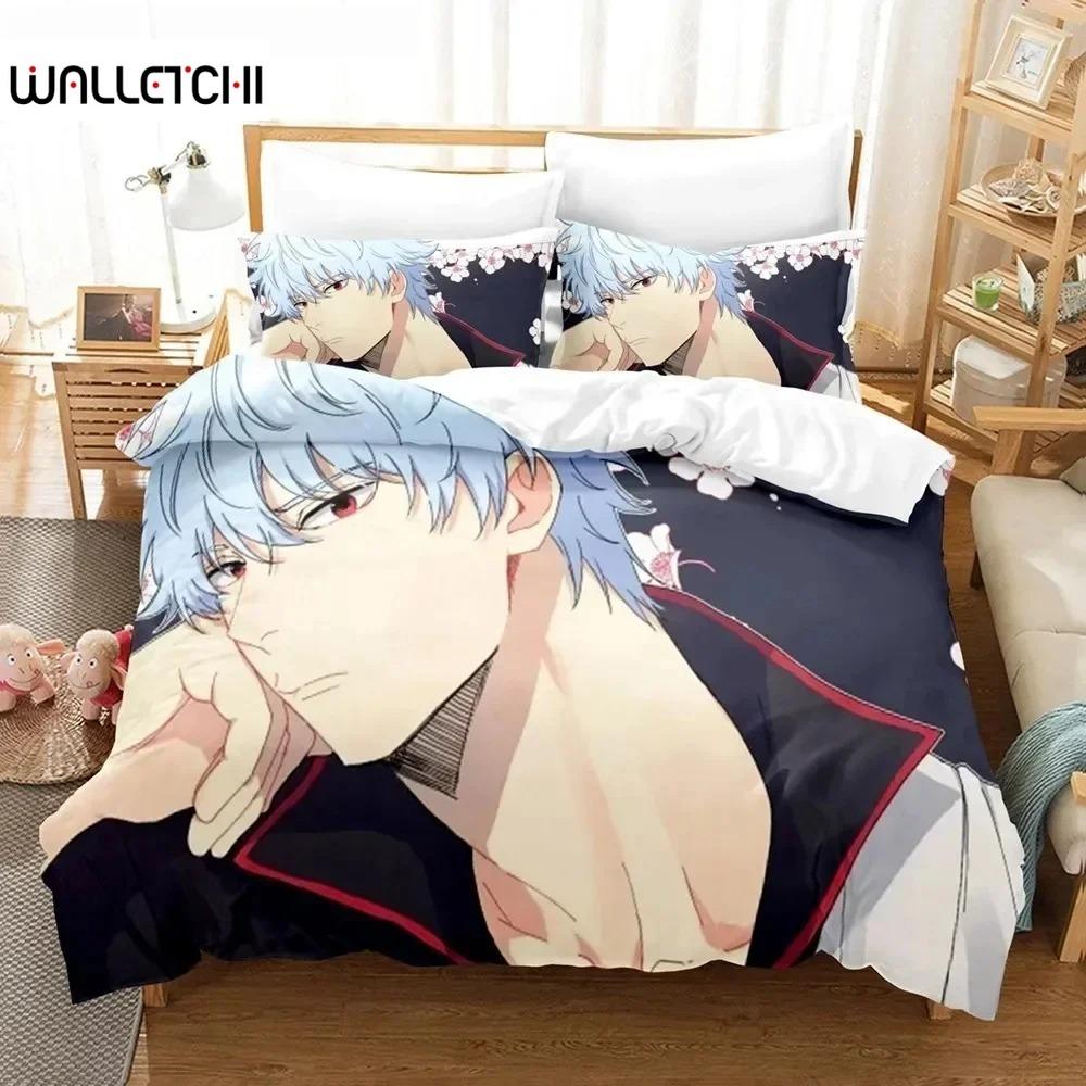 НОВЫЙ 3D Аниме Gintama Комплект постельного белья Пододеяльник Наволочки Односпальный Двойной Полный Королевский Король Дети Подростки 3D Саката Гинтоки Пододеяльник