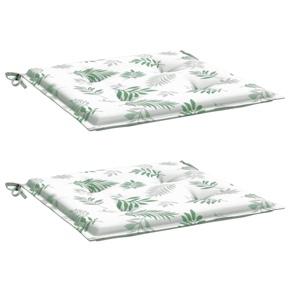 Chair Cushions 2 pcs Leaf Pattern 40x40x4 cm Fabric