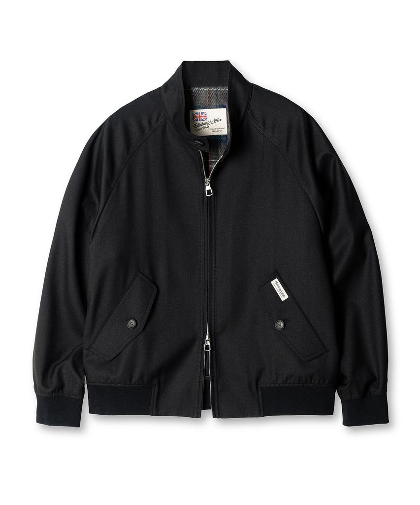 Edinburgh Club Wool Harrington Jacket (Black)