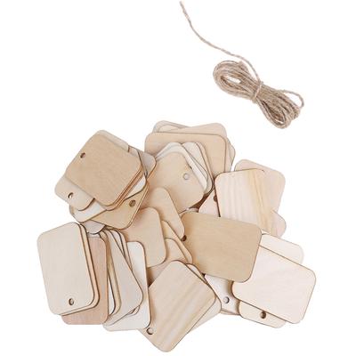 50шт орнамент деревянные доски бирки деревянные подвесные этикетки лист Diy гравировка ремесла