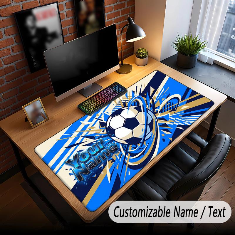 Soccer Theme Custom Mouse Pad Personalized With Name Text Customized Desk Mat For Office Home Decor