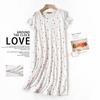 Plus Size Summer Women Nightdress Short Sleeve Cute Cartoon Sleepwear Sweet O Neck Nightgowns Pyjamas Lady's Cotton Sleepdress