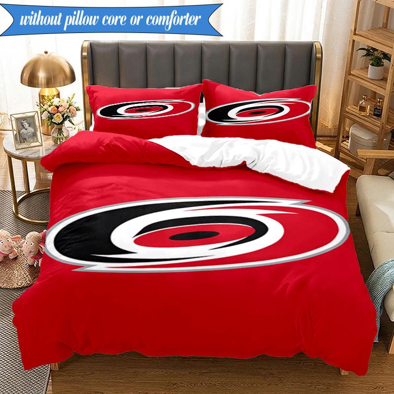3PCS Hurricanes Team Spirit Bedding Set,Including 1pc Duvet Cover And 2pcs Pillowcases Perfect for Bedroom, Dormitory, Fan Christmas gift