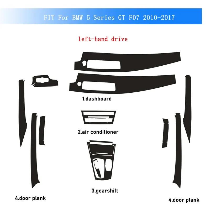 Carbon Fiber For BMW 5 Series GT F07 2010-17 Car Film Interior Sticker Center Console Gear Dashboard Air Door Handle Lift Panel