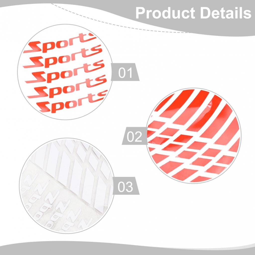 18 21 Inch Wheel Rim Reflective Sticker Tape Red Decals for Sporty Bikes