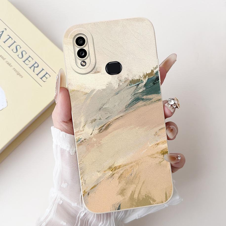 Чехол для телефона Samsung Galaxy A10 A10S M01S Модный цветочный задний чехол Жидкий силиконовый протектор на Samsung A 10 Ударопрочный Funda
