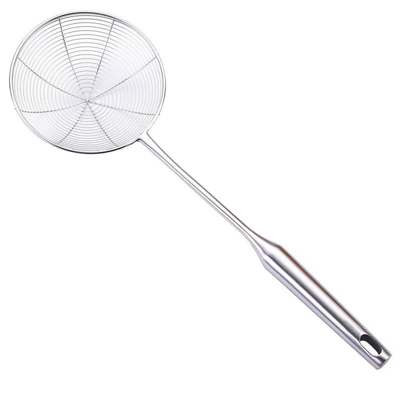 Stainless Steel Kitchen Strainer, Skimmer Ladle for Cooking & Frying, Wire Mesh Spoons with Long Handle