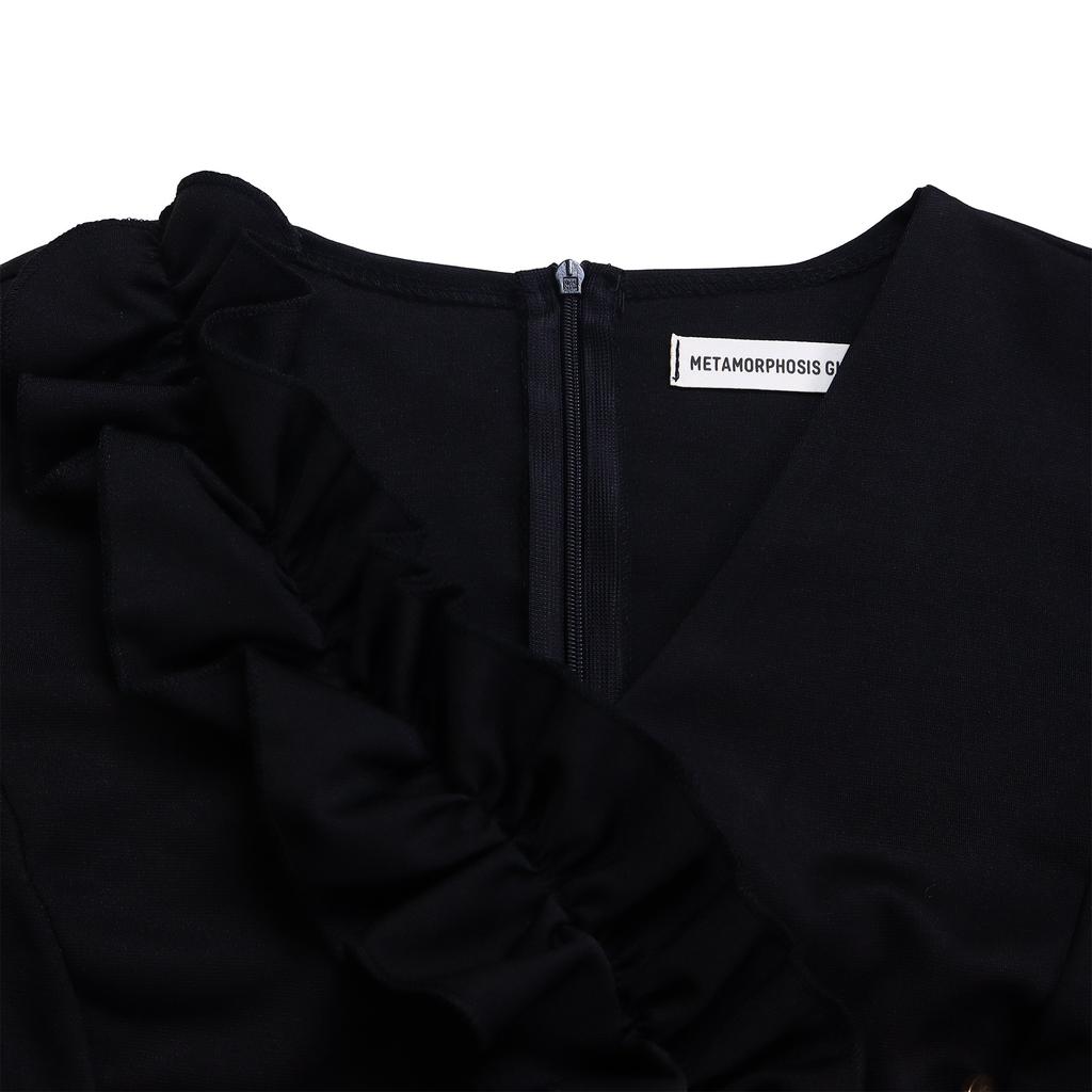 YYFS Women's Fashion Spring Fall Solid Color Print 3/4 Sleeves V-Neck High Waist Casual Dresses