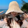 Internet Celebrity Straw Hat Female Summer Lace Strap Beach Hat Small Fresh Seaside Vacation Sun Visor Hat Strap