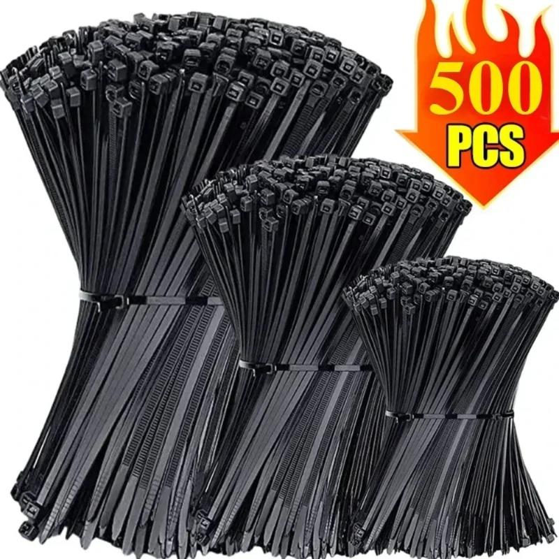 Multi specification self-locking plastic nylon cable ties, reusable, suitable for home and office cable management and gardening