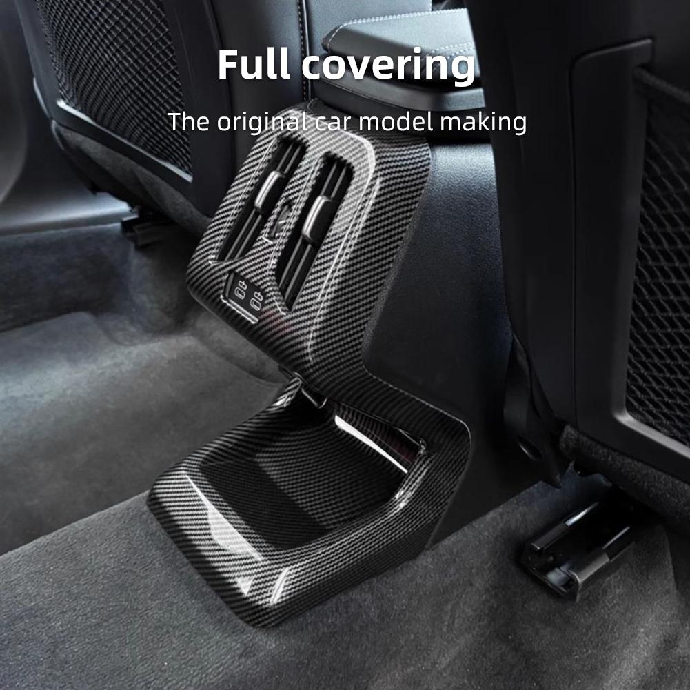 Car Rear Air Conditioning Outlet Vent Cover Trim Sticker Accessories Carbon Fiber ABS Style For BMW X1 U11 2023 2024 #469118