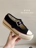 Туфли Мэри Джейн на толстой подошве с неглубоким вырезом, женские, лето 2025, новая коллекция, повседневные спортивные парусиновые туфли, одинарная обувь с ремешком