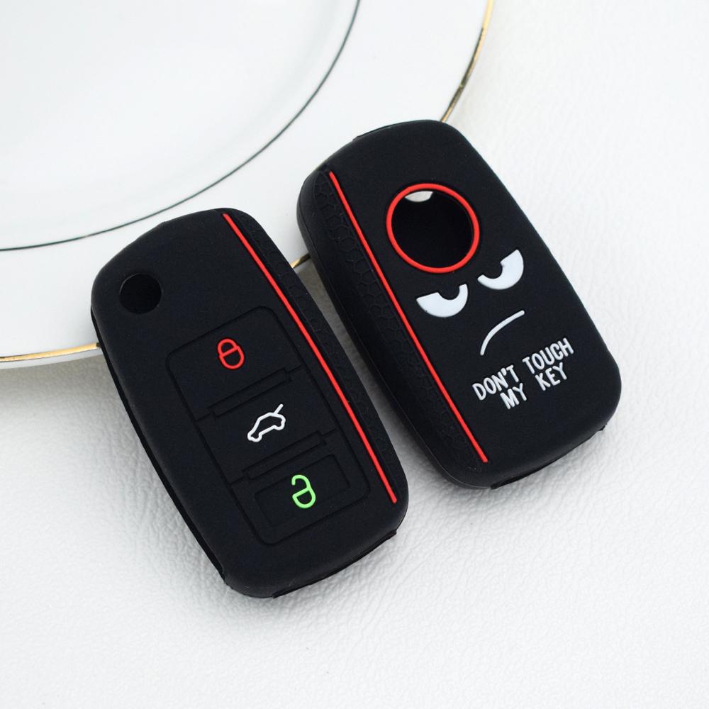 Силиконовый чехол для ключей с 3 кнопками, полная защита, чехол для ключей для VW Volkswagen Polo Tiguan Passat Golf Jetta Lavida Skoda Octavia