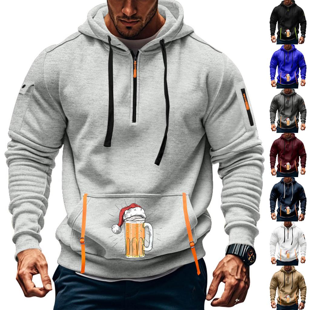 Мужская толстовка с капюшоном с принтом, кардиган на молнии с карманом на рукаве, мужская спортивная повседневная толстовка большого размера