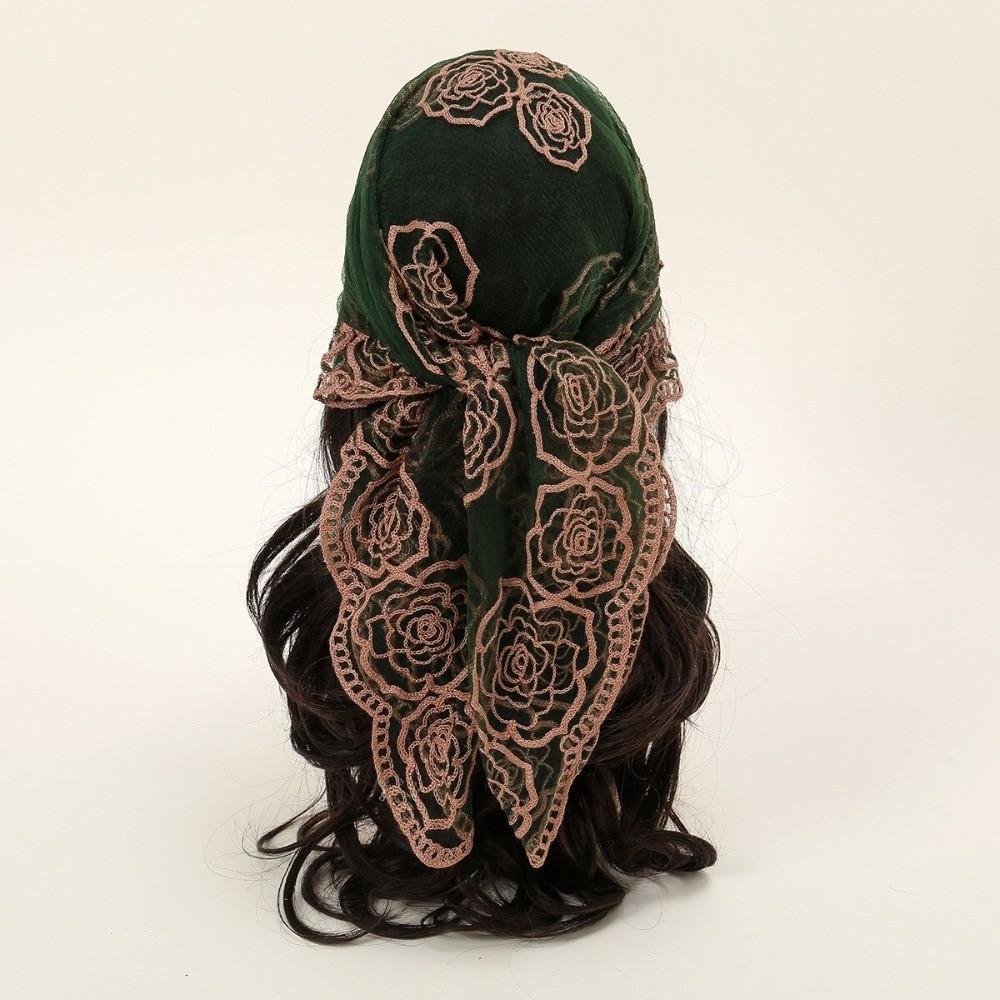 Floral Embroidery Lace Scarf Breathable Sunscreen Shawls Fashion Headscarf Summer