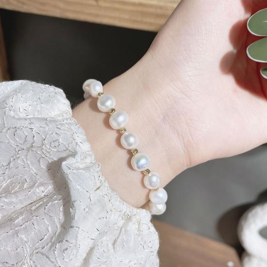 Браслет из искусственного жемчуга, сплав со стразами, гладкая отделка, контрастный цвет, женский браслет на запястье, ювелирные изделия для выпускного, официального банкета, свадьбы