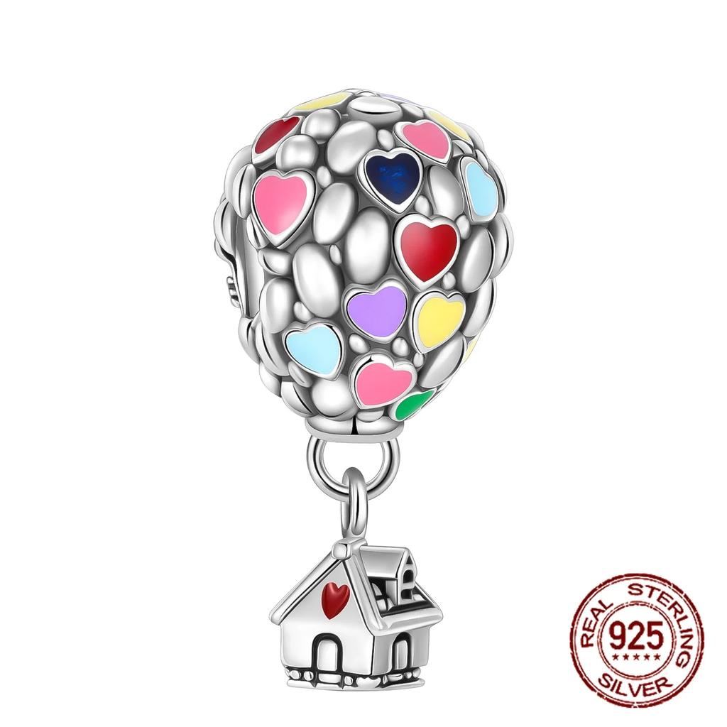 Newest Charm Bead Air Balloon Colorful Copper Love Family Dangle Fit Necklace Bracelet Diy Jewelry