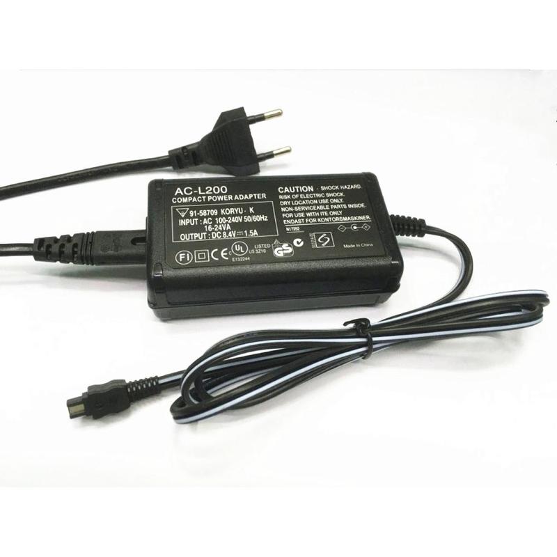 Сетевой адаптер-зарядное устройство AC-L200 для Sony Handycam DCR-HC21, DCR-HC26, DCR-HC28, DCR-HC30, DCR-HC32, DCR-HC36, DCR-HC38, DCR-HC42