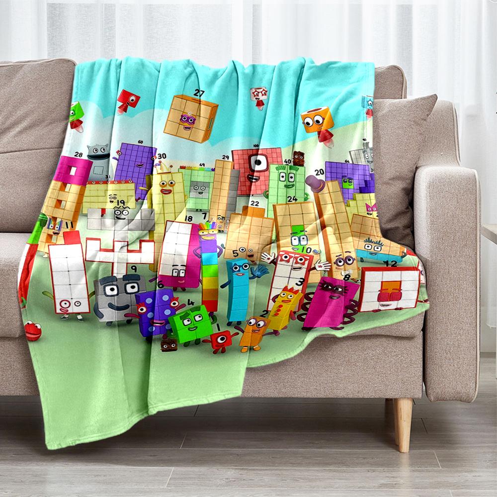 Numberblocks Theme Printed Blanket - Perfect for Couch, Bed, Travel & Outdoor Use | Machine Washable, Cozy & Durable.