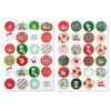 Round Christmas Stickers from 3 To 3.5 Cm 48 Pieces