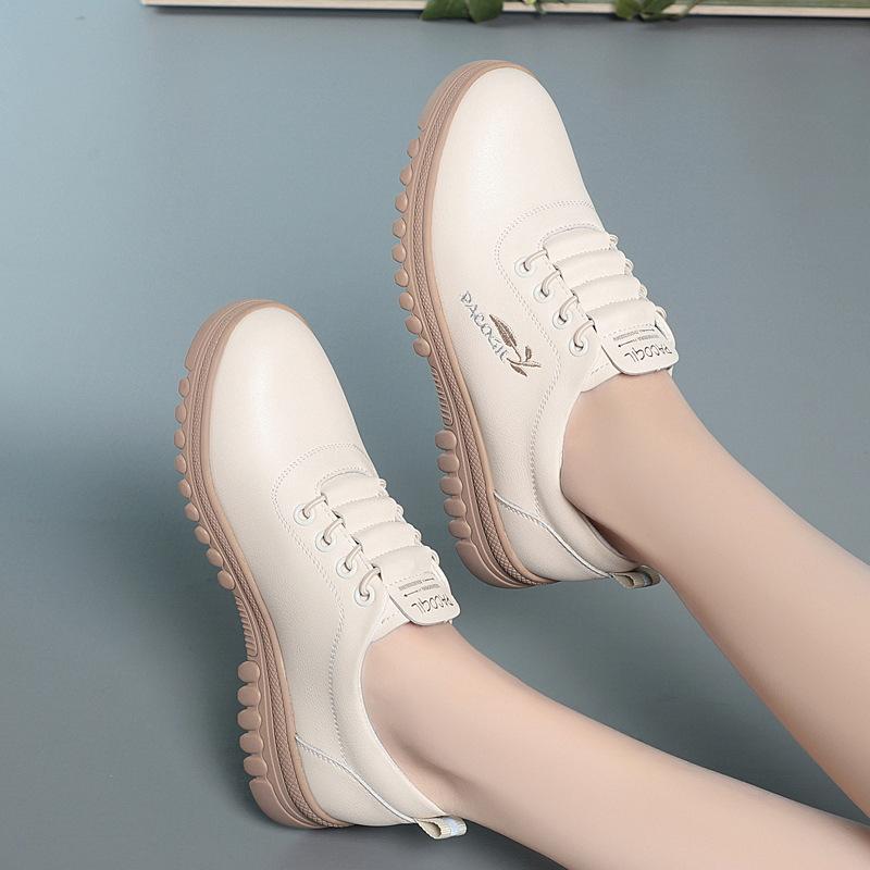 Спортивная повседневная обувь Мягкая кожа Мягкая подошва Удобная дорожная кожаная обувь Женская обувь Легкая обувь