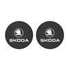 2Pcs Car Logo Coaster Anti-skid Anti-noise Water Cup Pad For Skoda Octavia Kodiaq Superb Rapid Karoq Fabia Kamiq Citigo Vision