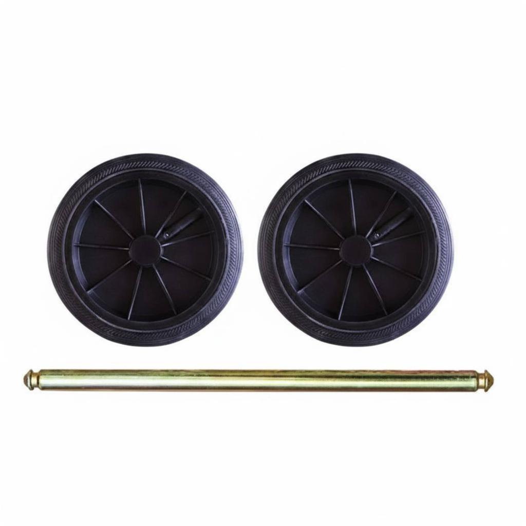 Rubbish Bin Axle Wheel Iron Axle-and-Wheel Trash Can Wheels Replacement Kit Trash Can Pulley Wheels Heavy Duty Home Utility