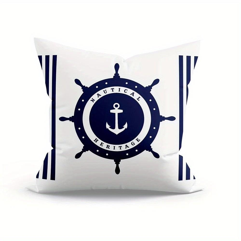 Nautical Heritage Sailor Themed Pillow Covers Pattern Cushion Cover Suitable For Sofa Bedroom Car Pillow Cover