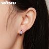 WOSTU 925 Sterling Silver Black Gold Pink Pet Cat Claw Hoop Earrings Women Lovely Animal Drop Ear Clips Birthday Jewelry Gift