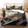 3D Home Bedding Set with Hunting and Fishing Background Pillowcases and Duvet Covers 2/3 Pieces for Boys, Ultra-fine Fiber Comfortable Quilt Cover