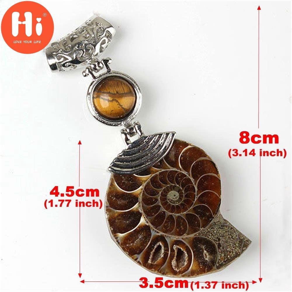 Привет узор Тигровый глаз Каменные бусины Кабошон Раковина Камень Подвеска Аммонит Ископаемый камень Подвеска