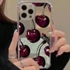 Милый Чехол Для Телефона С Рисунком Вишни Для Samsung Galaxy S25 S24 S23 S22 S21 Ultra Plus FE A06 A14 A23 A36 A52 A55 Зеркальная Крышка