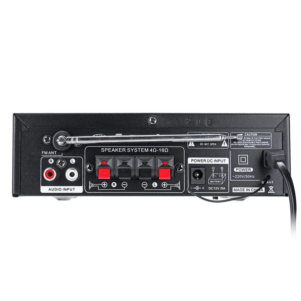 2ch High Output Audio Compact Effective Maximum Output 300W Bluetooth Connection Card Playback Stereo Power Microphone Input 12V 5A Adapter Included