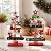 Creative Christmas Tree Desktop Ornament Snowman Cartoon Merry Christmas Sign Plaque Funny DIY Crafts Santa Claus Ornament